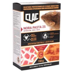 CLAC Raco 25 – Powerful red pasta bait with difenacoum – acute rat infestation – 6×25g